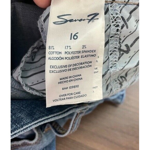 Seven7 Jeans Blue Denim Tummyless High Rise Skinny Slim Stretch Plus Size 16 EUC - Picture 5 of 11